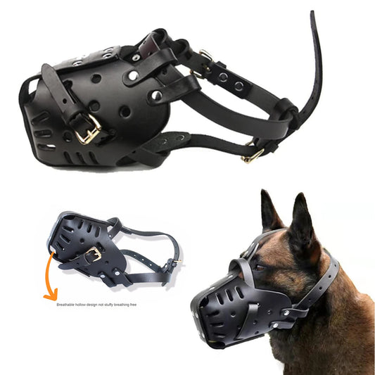 Muselière en cuir pour chien